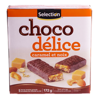 Selection Choco délice barre tendre - caramel et noix 172g