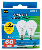 CM ampoules longue durée claires 60W pk2
