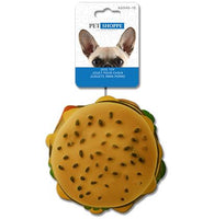 Jouet pour chien en forme de hamburger.