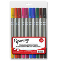 Ensemble de 10 marqueurs/crayons feutres, 2 pointes, de couleurs assorties