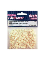 Perles en plastique (9mm.) ivoire opaque