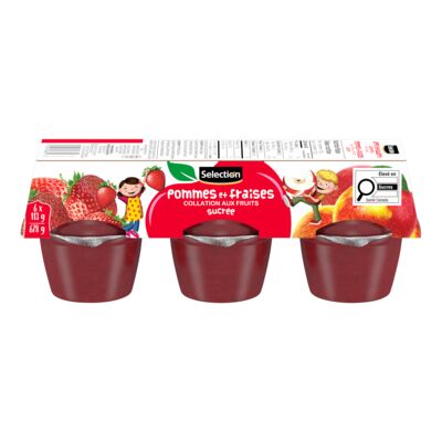 Selection compote de pommes et fraises 6x113g