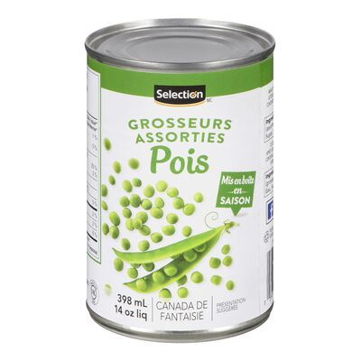 Selection pois grosseurs assorties 398ml