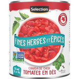 Selection tomates en dés aux fines herbes et épices 796ml