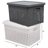 Panier effet tissé avec couvercle 13x9x8