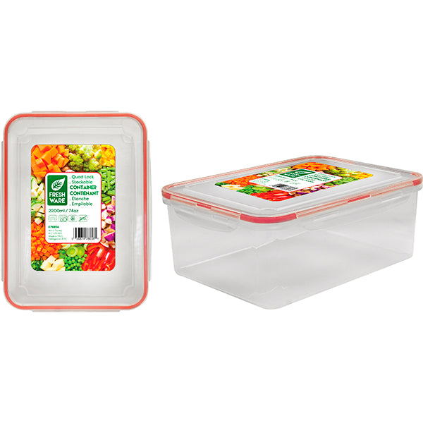 Contenant avec couvercle Quadlock 2200ml