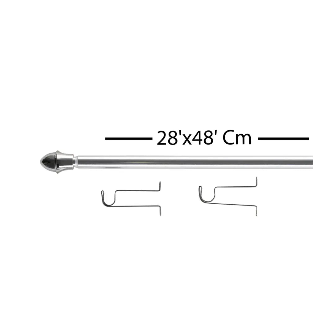Pôle à rideaux argent 28-48"