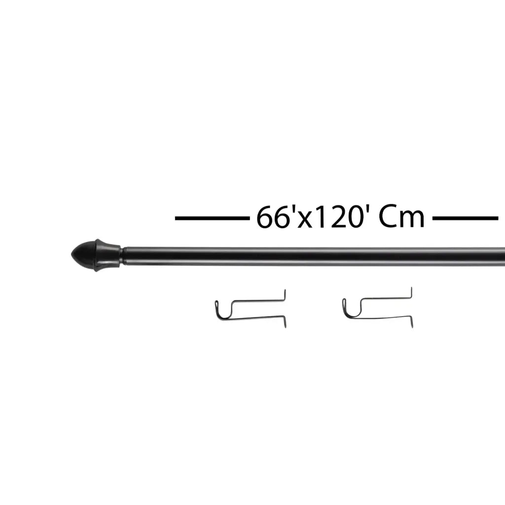 Pôle à rideaux noir 66-120"