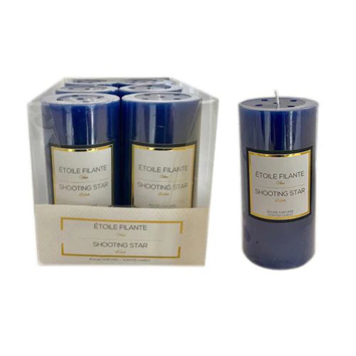 Bougie pillar parfumée bleu royal 6"