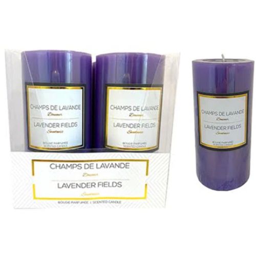 Bougie pillar parfumée lavande 6"