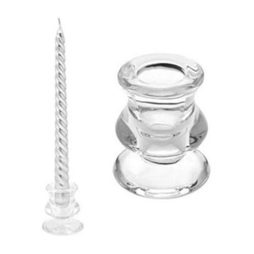 Support bougie en verre 2.5"