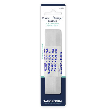 Tailorform élastique blanc 1"