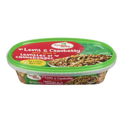 Fontaine Santé salade 3 lentilles et canneberge 400g