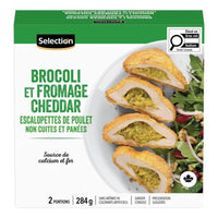 Selection escalopes de poulet brocoli et cheddar 284g