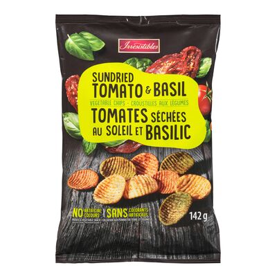 Irresistible croustilles de légumes tomates séchées au soleil et basilic 142g