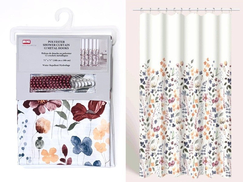 PIC rideau de douche avec crochets