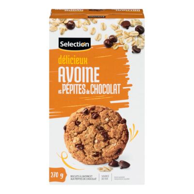 Selection biscuits avoine et pépites de chocolat 270g
