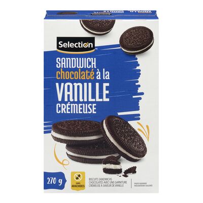 Selection biscuits sandwich chocolatés et vanille 270g