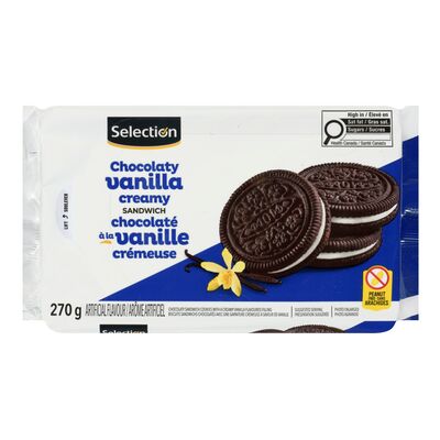 Selection biscuits sandwich chocolatés et vanille 270g