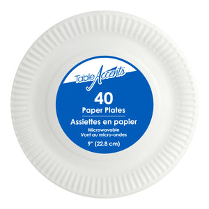Table Accents assiettes en papiers 9" 40pk