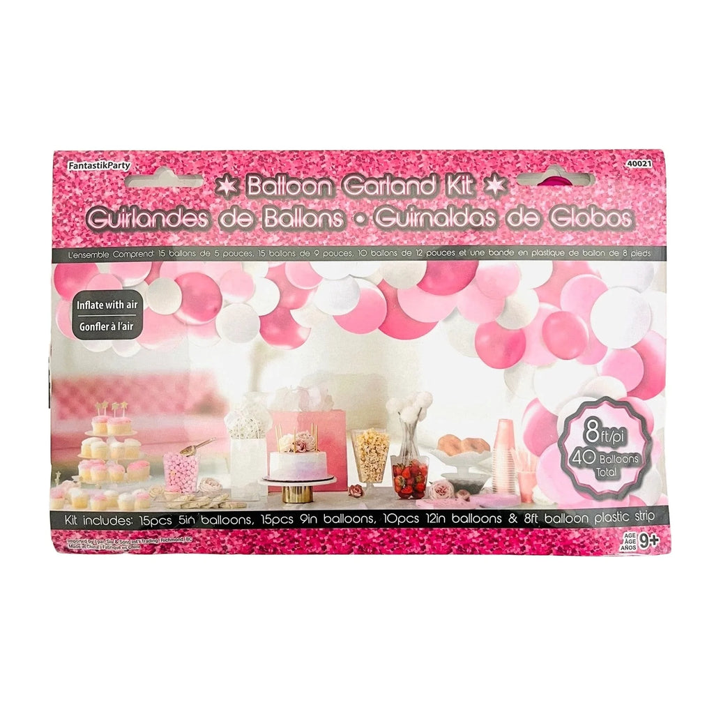 Banderole de 40 ballons "Rose" 8pi