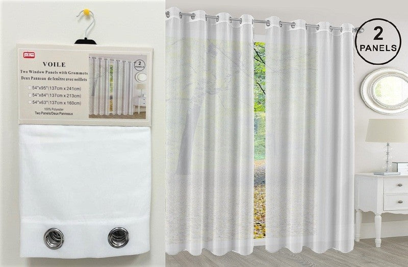 PIC ensemble de 2 voiles blanc 54x84"