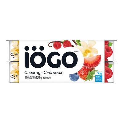 IOGO yogourts assortis aux petits fruits et vanille pk16