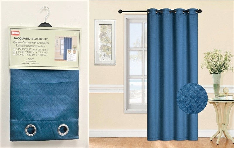 PIC rideau opaque bleu marin 54x84"