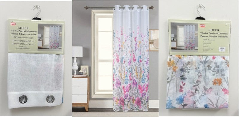 PIC voile floral rose 54x84"