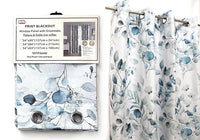 PIC rideau opaque floral bleu 54x84