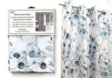 PIC rideau opaque floral bleu 54x84"