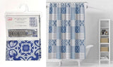 PIC rideau de douche en peva bleu avec crochets 70x72"