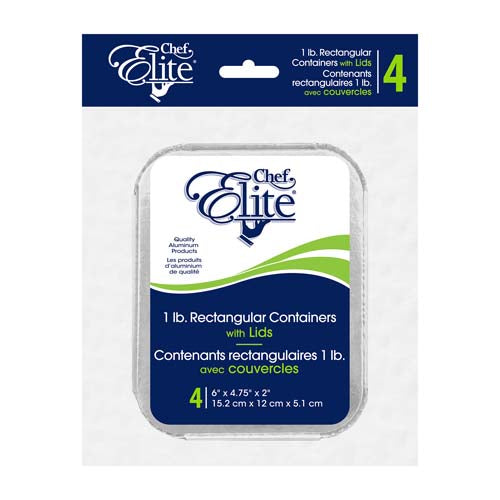 Chef Elite plats pour emporter en aluminium avec couvercles 1 lb
