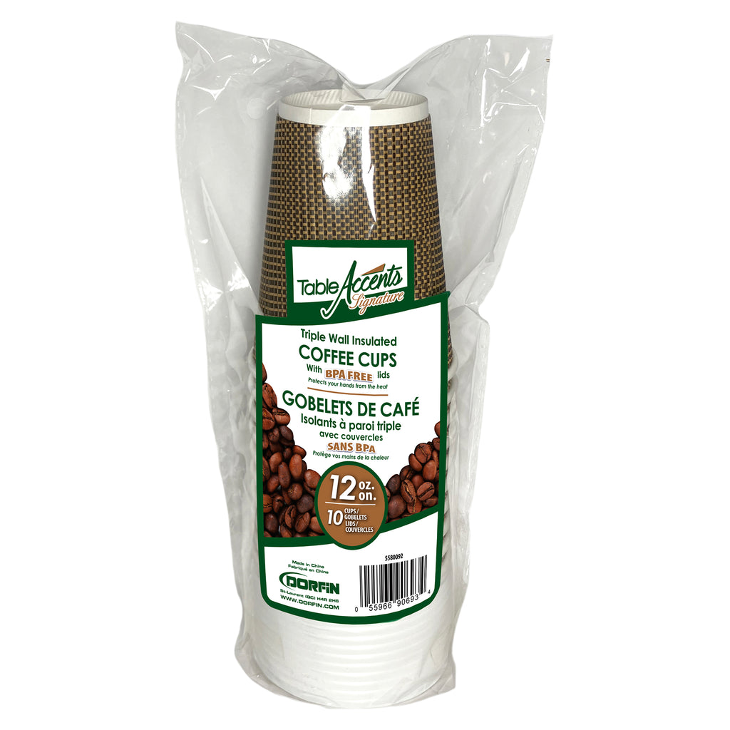 Table Accents tasse rigide avec couvercle 12oz pk10