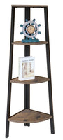 Étagere de coin à 4 niveaux couleur bois