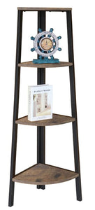 Étagere de coin à 4 niveaux couleur bois