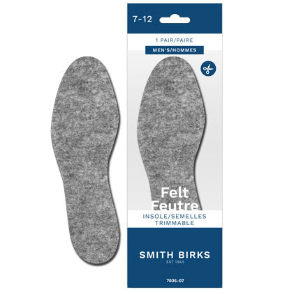 Semelles thermique en feutre homme