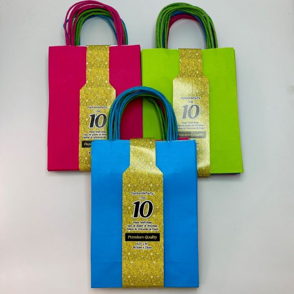 Sacs papier kraft de couleur pk10