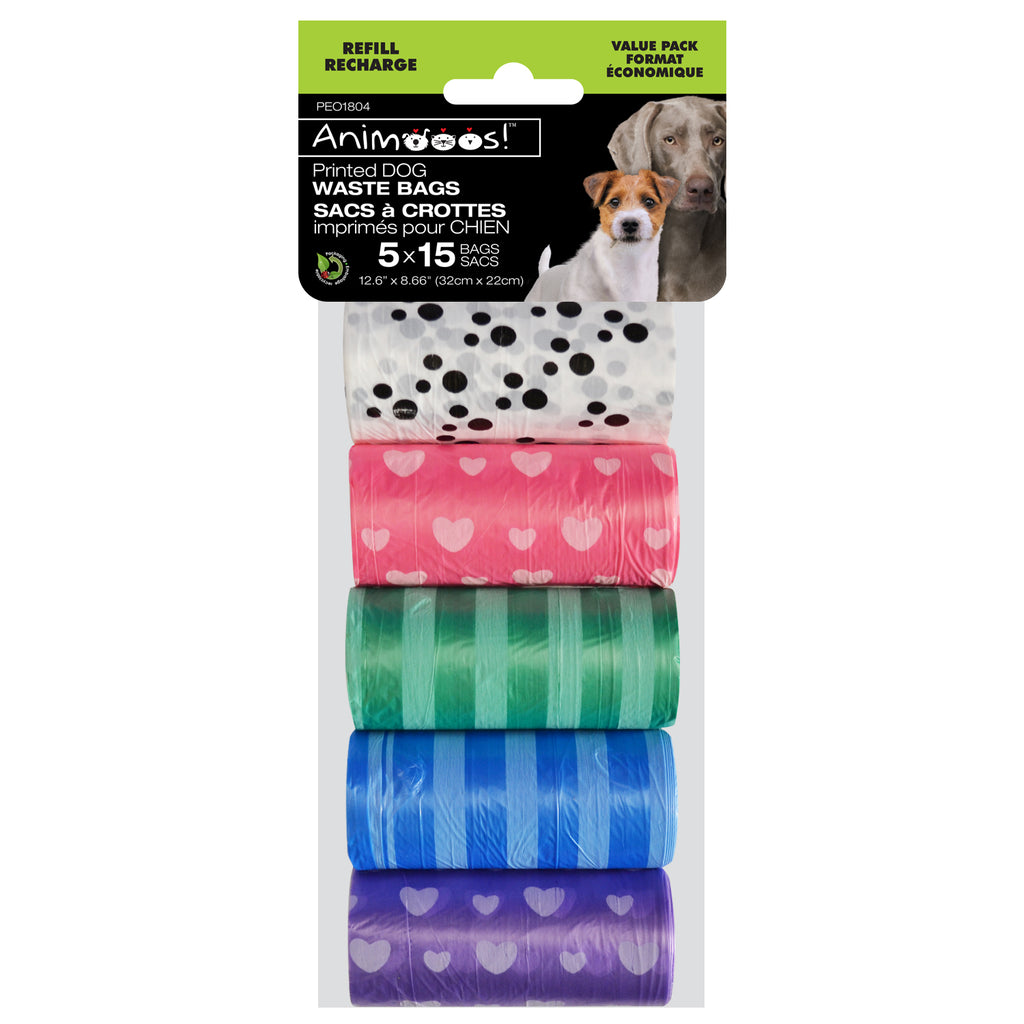 Animooos sacs à crottes bio pour animaux pk5