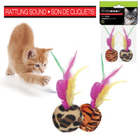 Animooos balles pour chats avec plumes pk2 - Dollar Royal