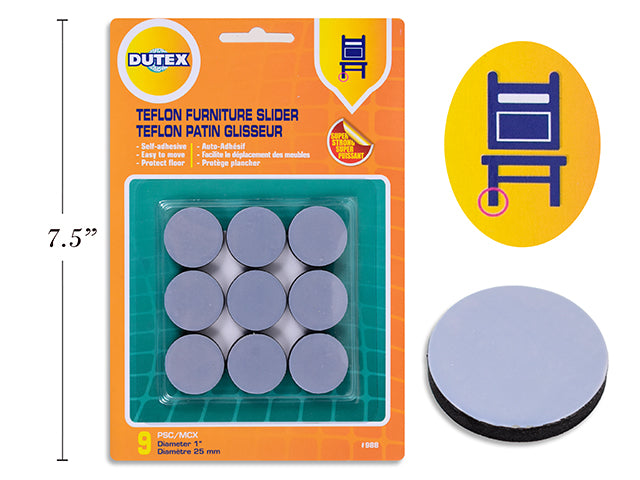 Dutex patin glisseur en teflon 1" pk9