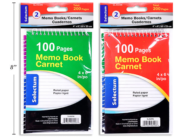 Selectum carnets de notes 4x6" pk2