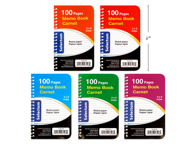 Selectum cahier spiral vertical 3x5" 100 pages