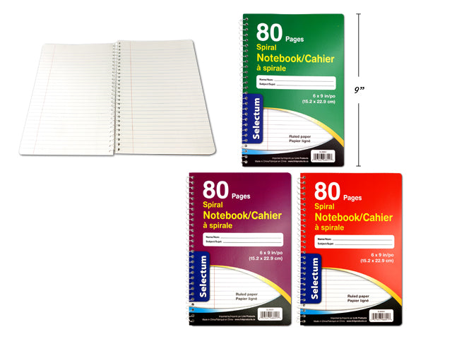 Selectum cahier spirale 80 pages