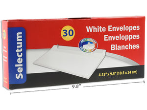 Selectum enveloppes blanches #10 pk30