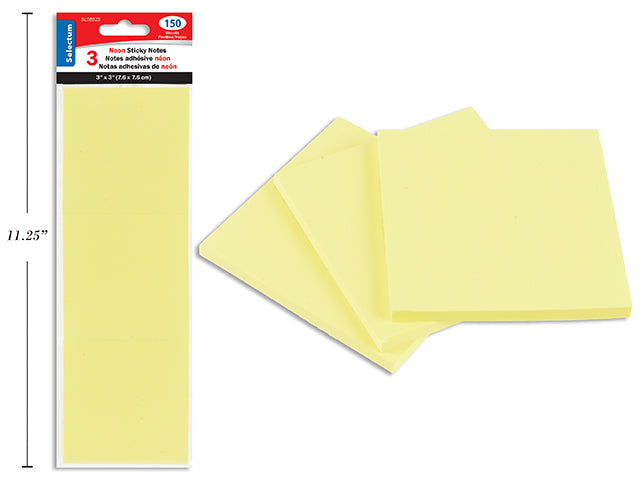 Selectum notes auto-adhésives néon pk3