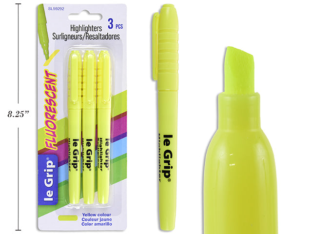 Le Grip Surligneurs jaunes pk3