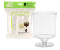 Café express verres à vin en plastiques 5oz pk6