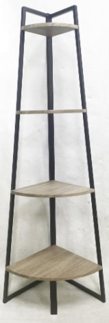 Étagère de coin en métal et MDF