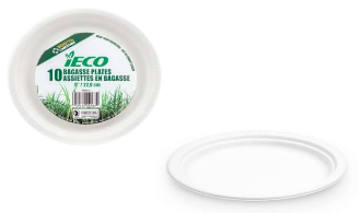 iEco assiette en bagasse 9" pk10